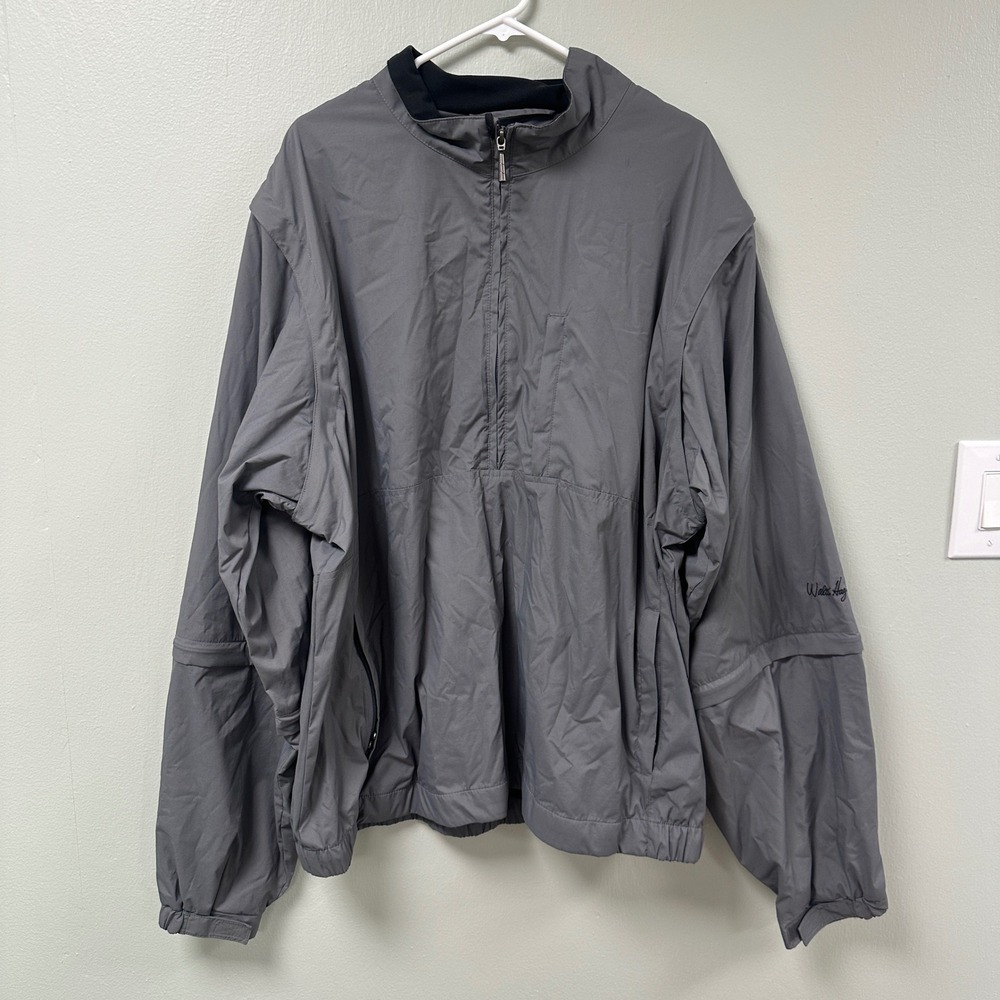 Walter Hagen Golf Mens XXL Gray Convertible Half Zip Windbreaker Jacket Vest
